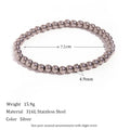 E.B.belle Gold Plated Silver Color Elastic Beads Bracelets Bangles For Woman Waterproof Stainless Steel Beaded Chain Bracelet